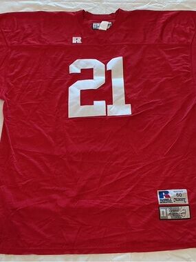 Russell Athletic Red Football Jersey with White 21